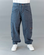 PREORDINE - PANTS SHAKY DENIM CIMOSATO BLU ROVESCIATO