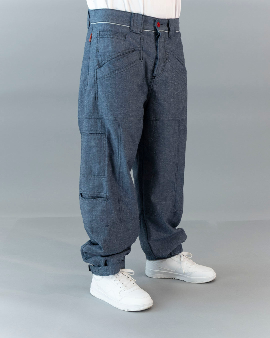 PREORDINE - PANTS SHAKY DENIM CIMOSATO BLU ROVESCIATO