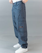 PREORDINE - PANTS SHAKY DENIM CIMOSATO BLU ROVESCIATO