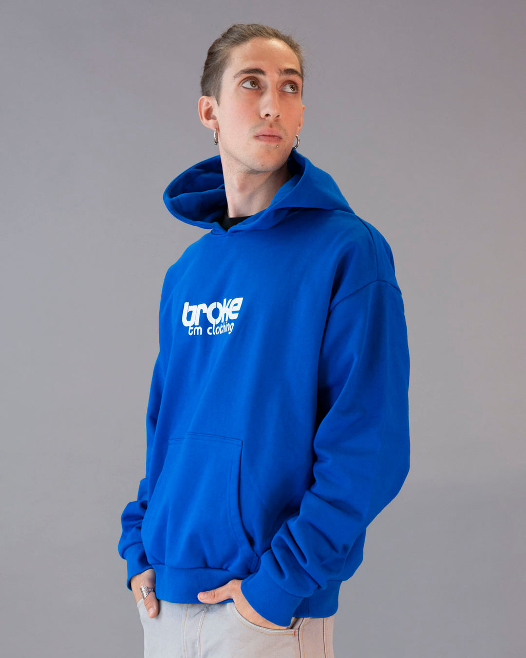 ARTY SWEAT HOODED BROKE ITALIAN BOOD BLUETTE