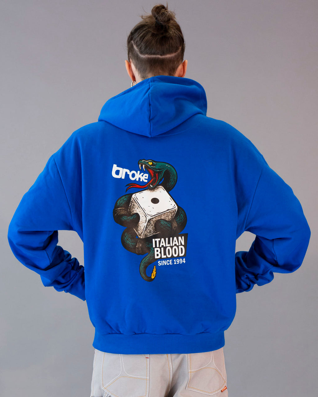 ARTY SWEAT HOODED BROKE ITALIAN BOOD BLUETTE