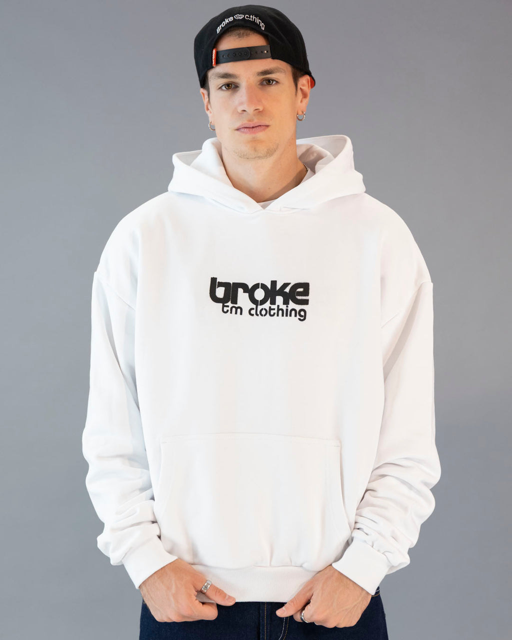 ARTY SWEAT HOODED BROKE ITALIAN BLOOD WHITE