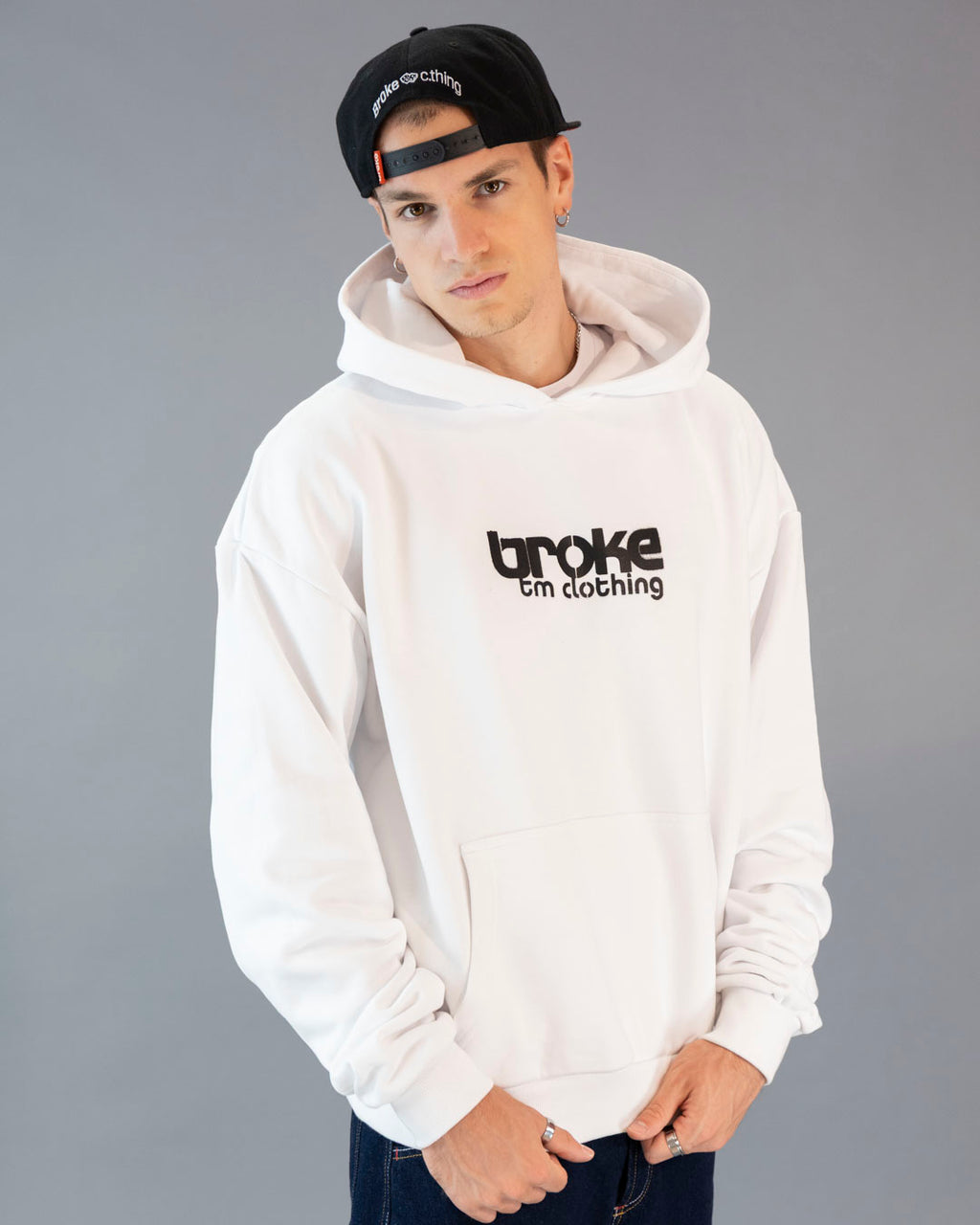 ARTY SWEAT HOODED BROKE ITALIAN BLOOD WHITE