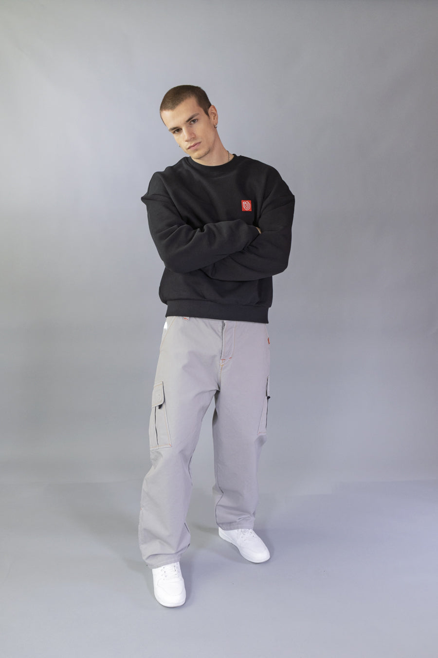 Dikye-Hose aus grauer Gabardine 