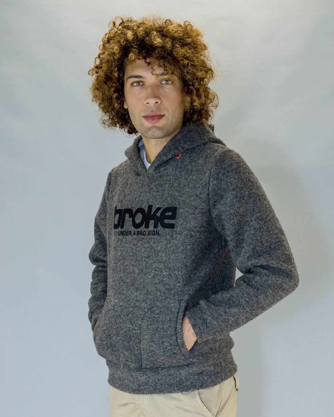 HOODIE IN NEOPRENE/LANACOTTA GREY