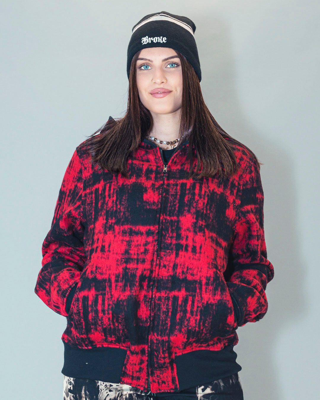 WOMEN'S BOMBER PANNO RED