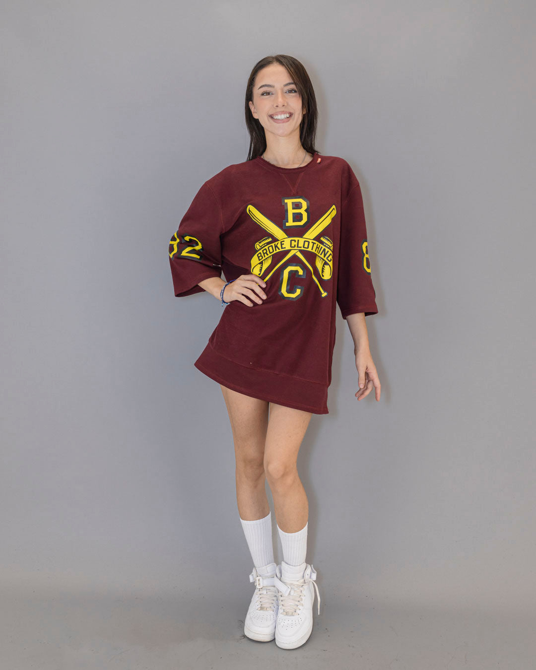 REVERSED SWEATSHIRT BORDEAUX WOMAN