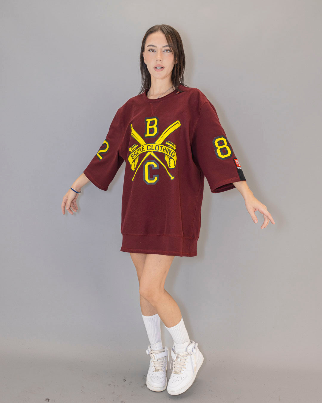 REVERSED SWEATSHIRT BORDEAUX WOMAN