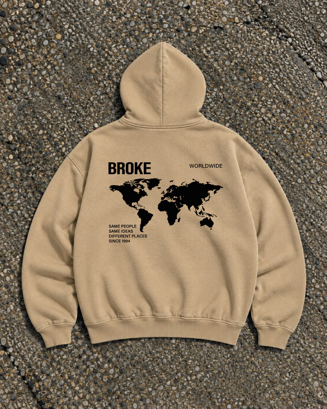 Felpa Zip Beige – Broke Worldwide