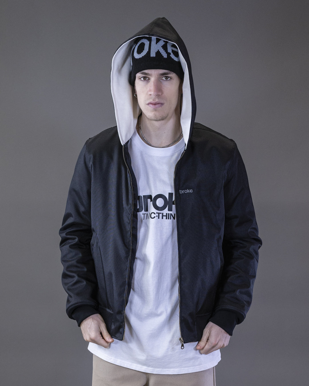 BOMBER BARRON IN BLACK CORDURA HOOD