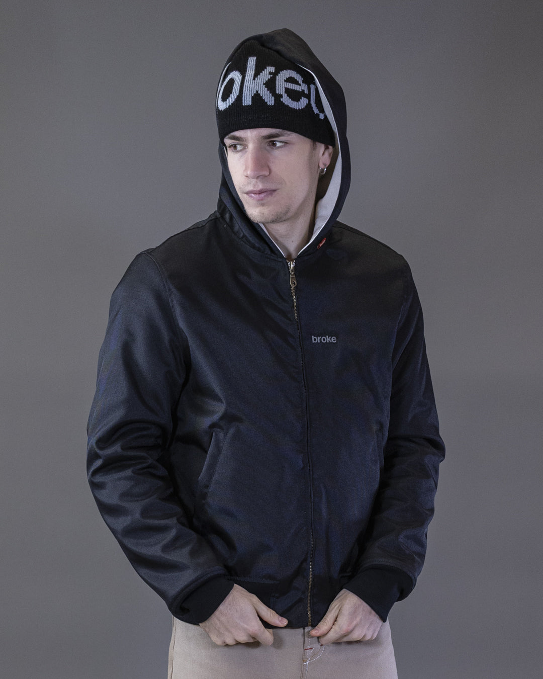 BOMBER BARRON EN CORDURA NOIR CAPUCHE