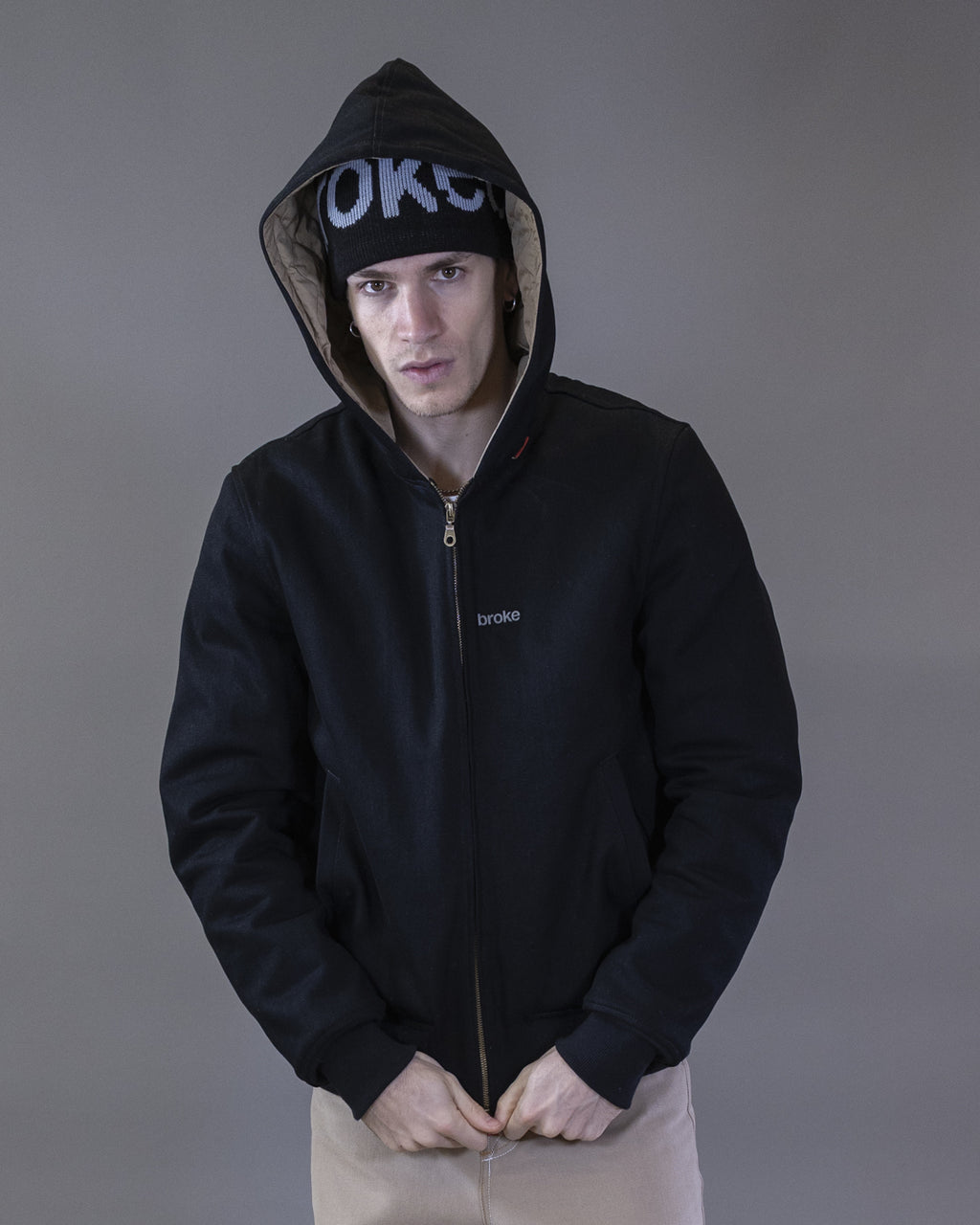 BOMBER BARRON EN CORDURA NOIR CAPUCHE