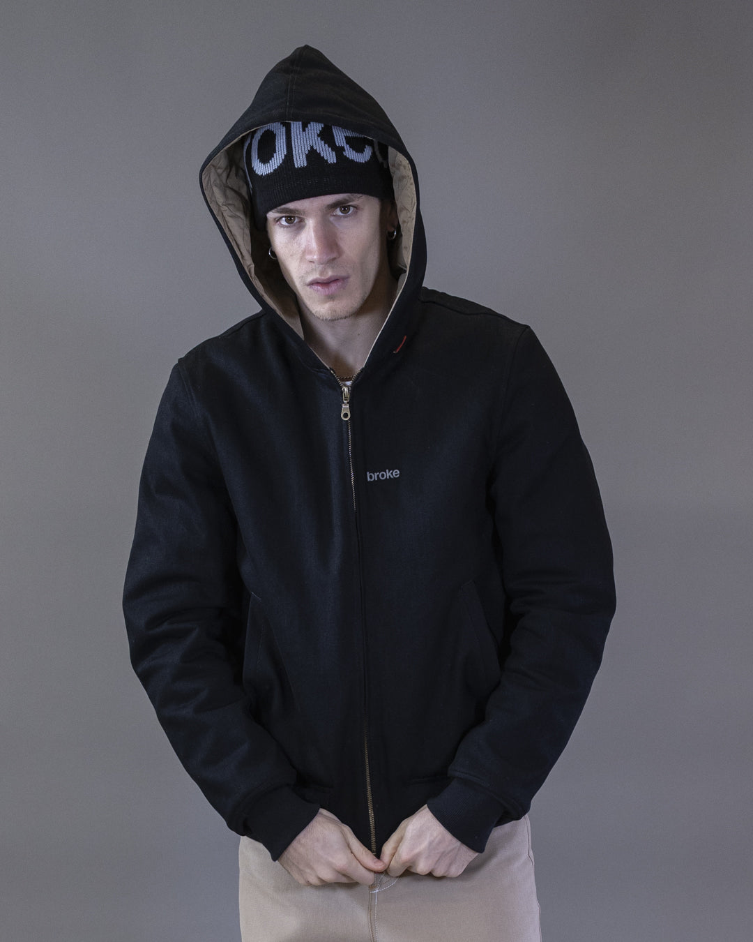 BOMBER BARRON EN CORDURA NOIR CAPUCHE