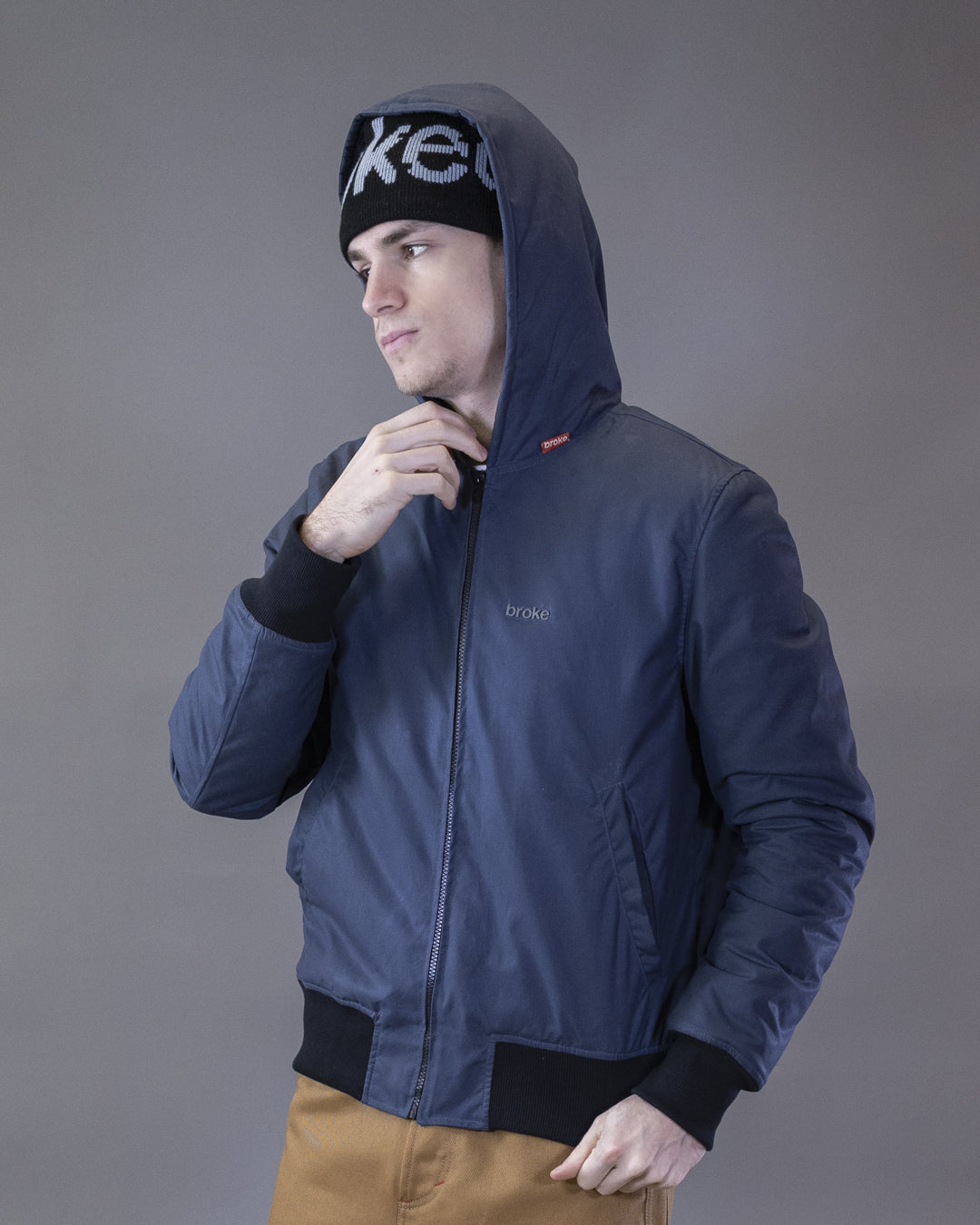 BOMBER BARRON EN CORDURA NOIR CAPUCHE