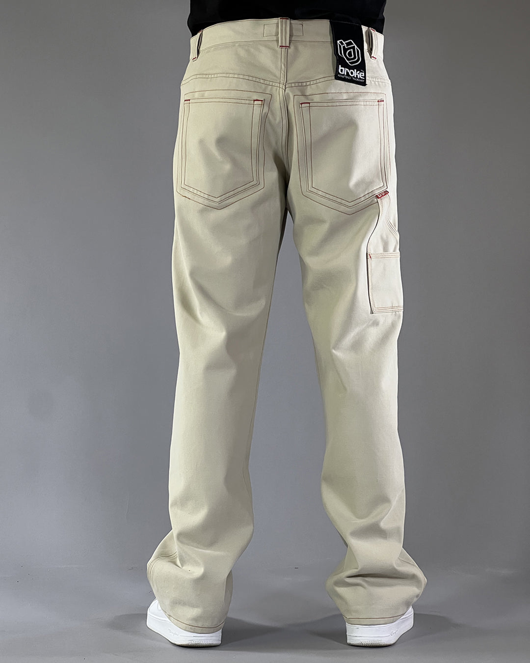 BROKE Utility Pants - STAR Light Beige Gabardina