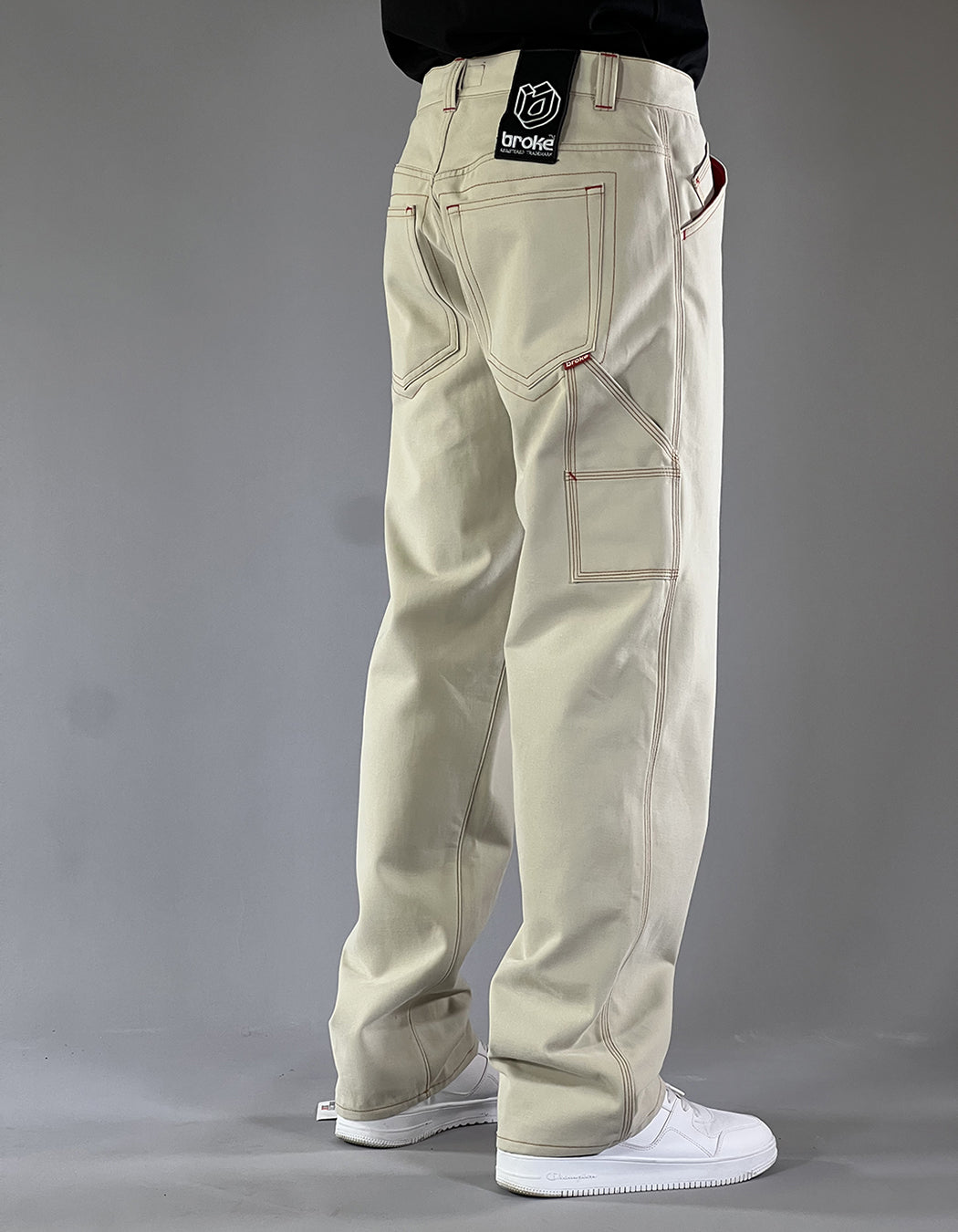 BROKE Utility Pants - STAR Light Beige Gabardina