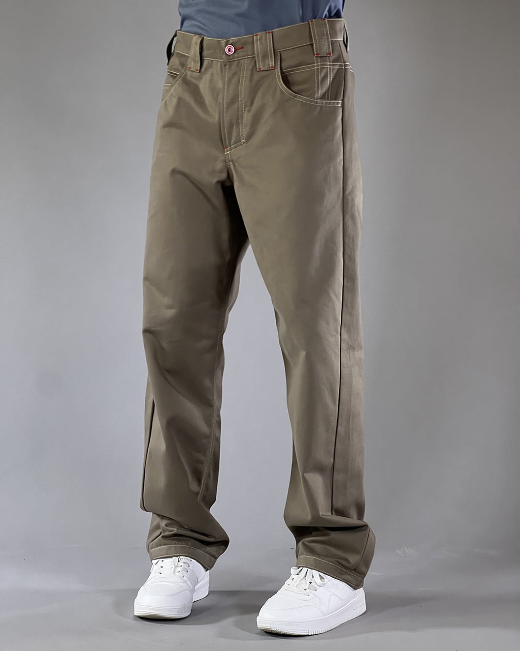 Dikye-Hose aus grauer Gabardine 