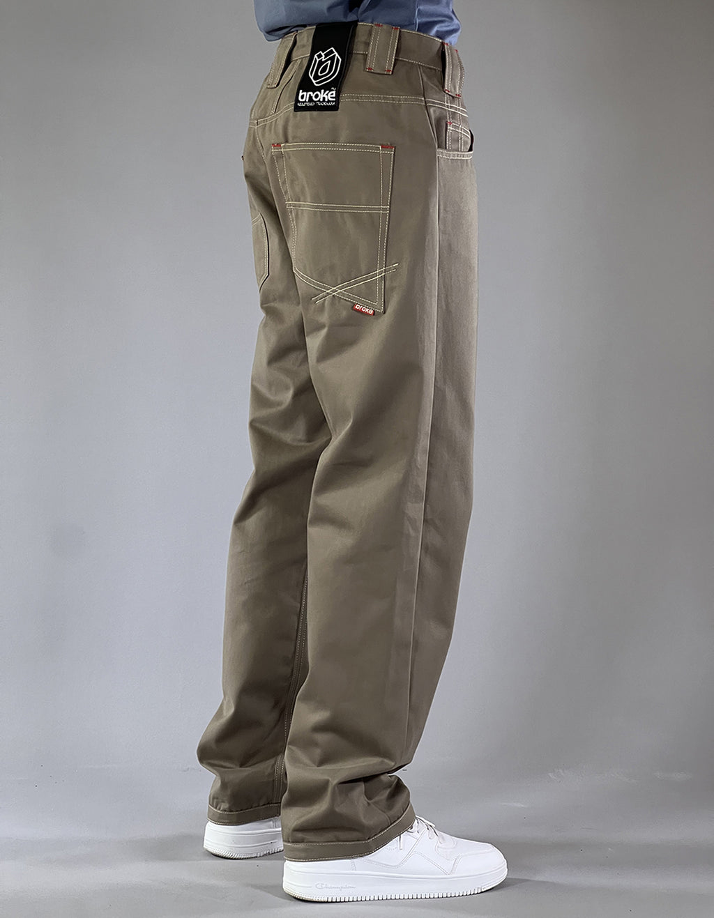 Dikye-Hose aus grauer Gabardine 