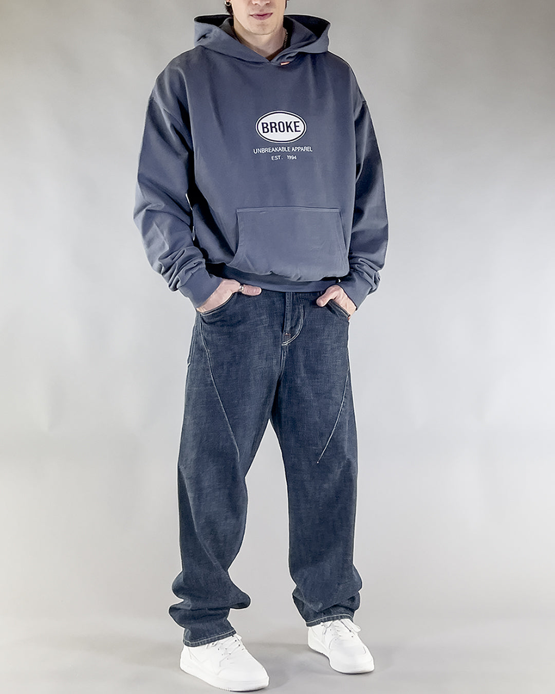 Pantalon Dikye en gabardine grise 