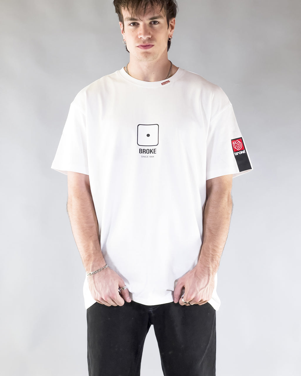 Broke – Weißes T-Shirt im 2er-Pack 