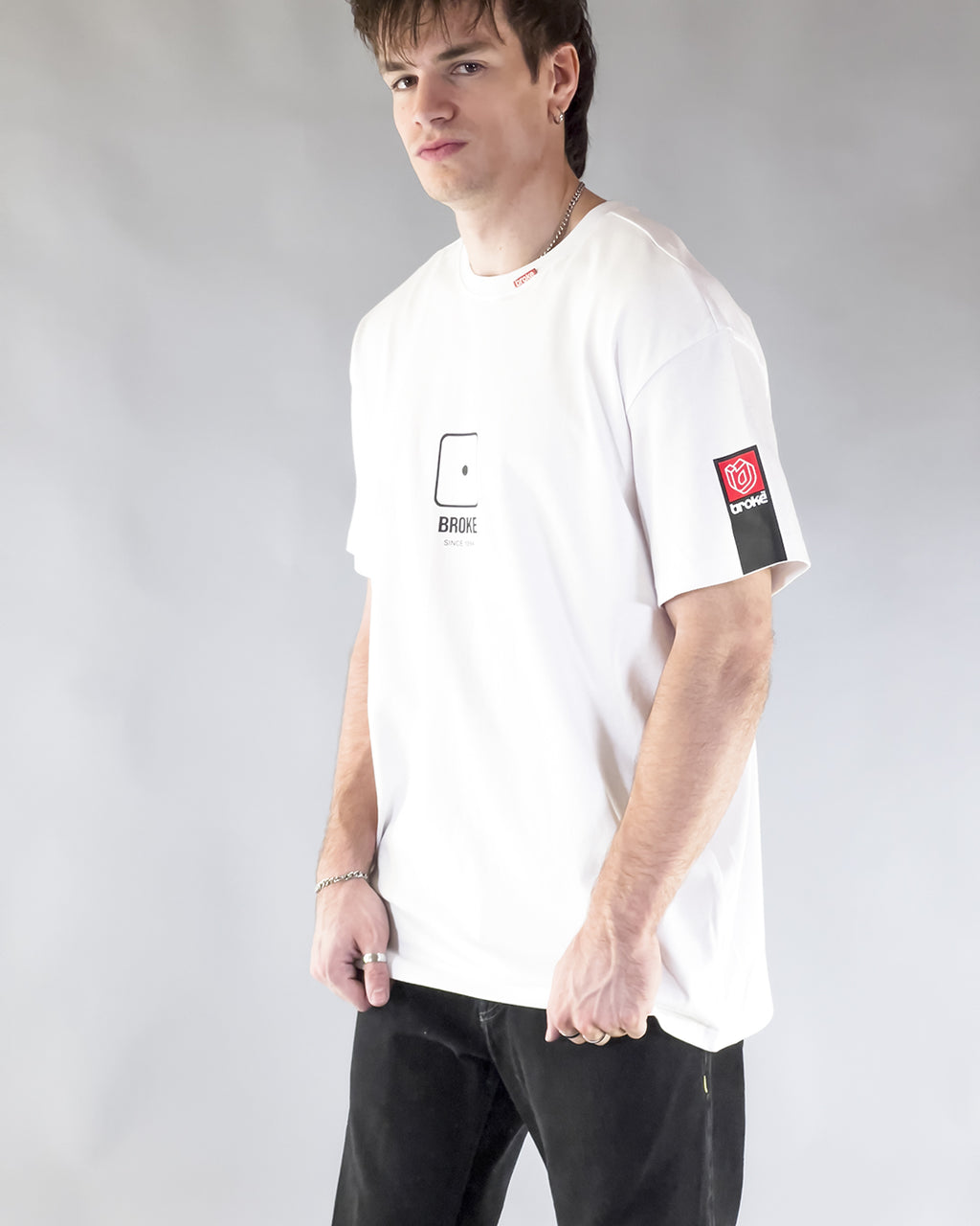 Broke – Weißes T-Shirt im 2er-Pack 