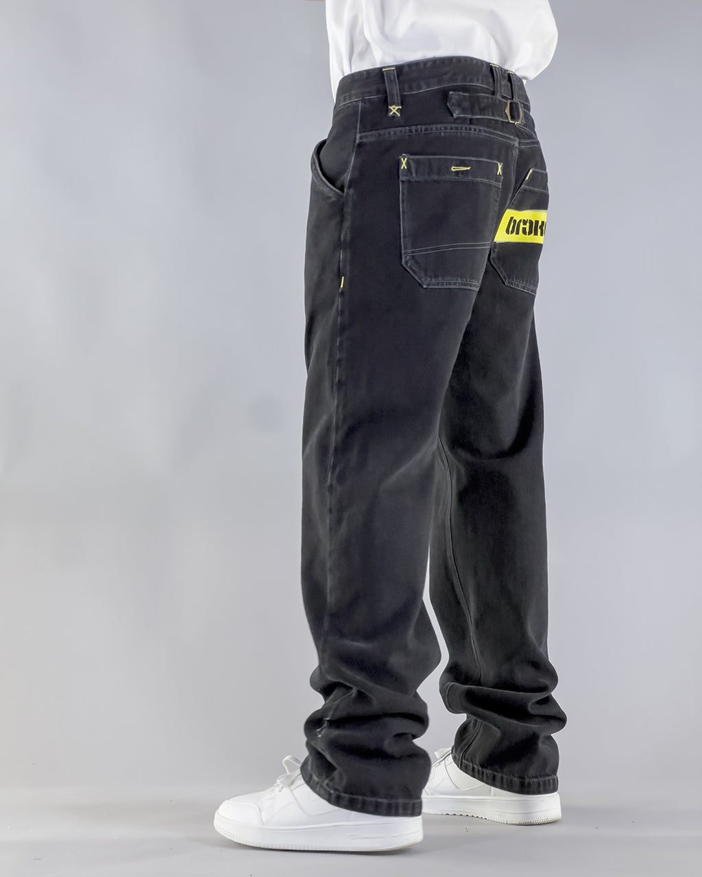 PANTS BROKE BELT – DENIM BLACK BLACK STONE WASHED (EDIZIONE LIMITATA)