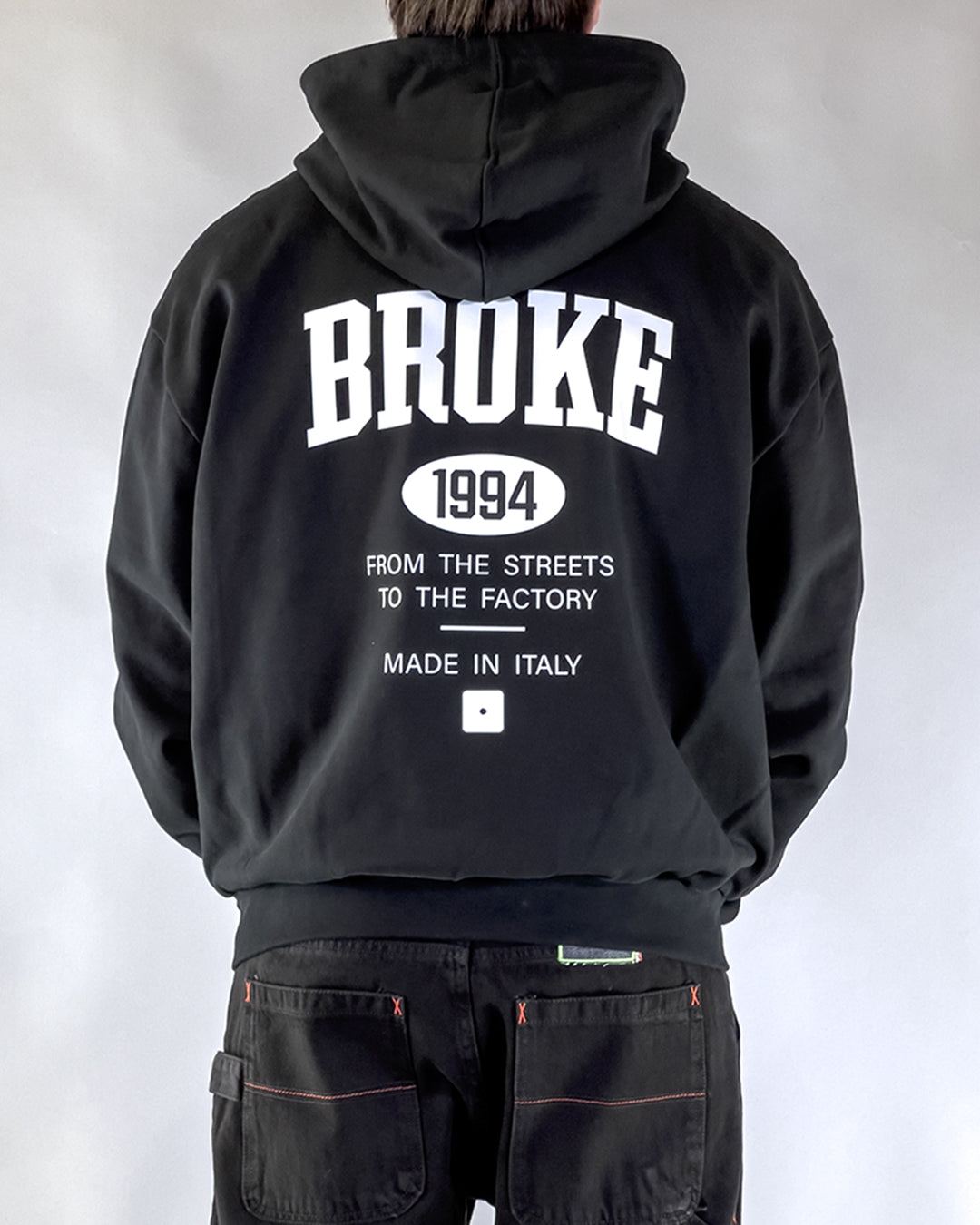 Felpa Zip Nera – Broke 1994