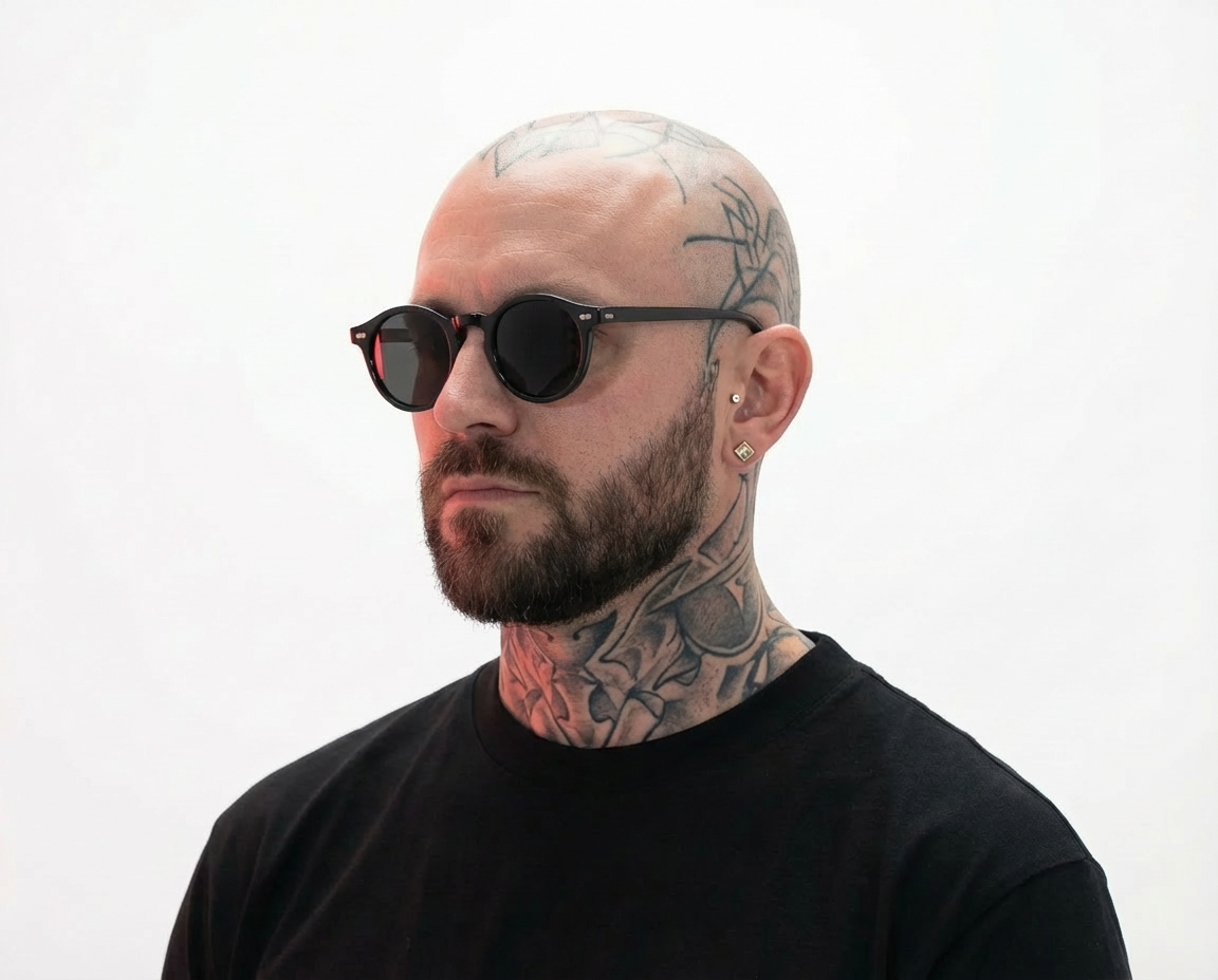 ROUNDED BLACK- Sunglasses