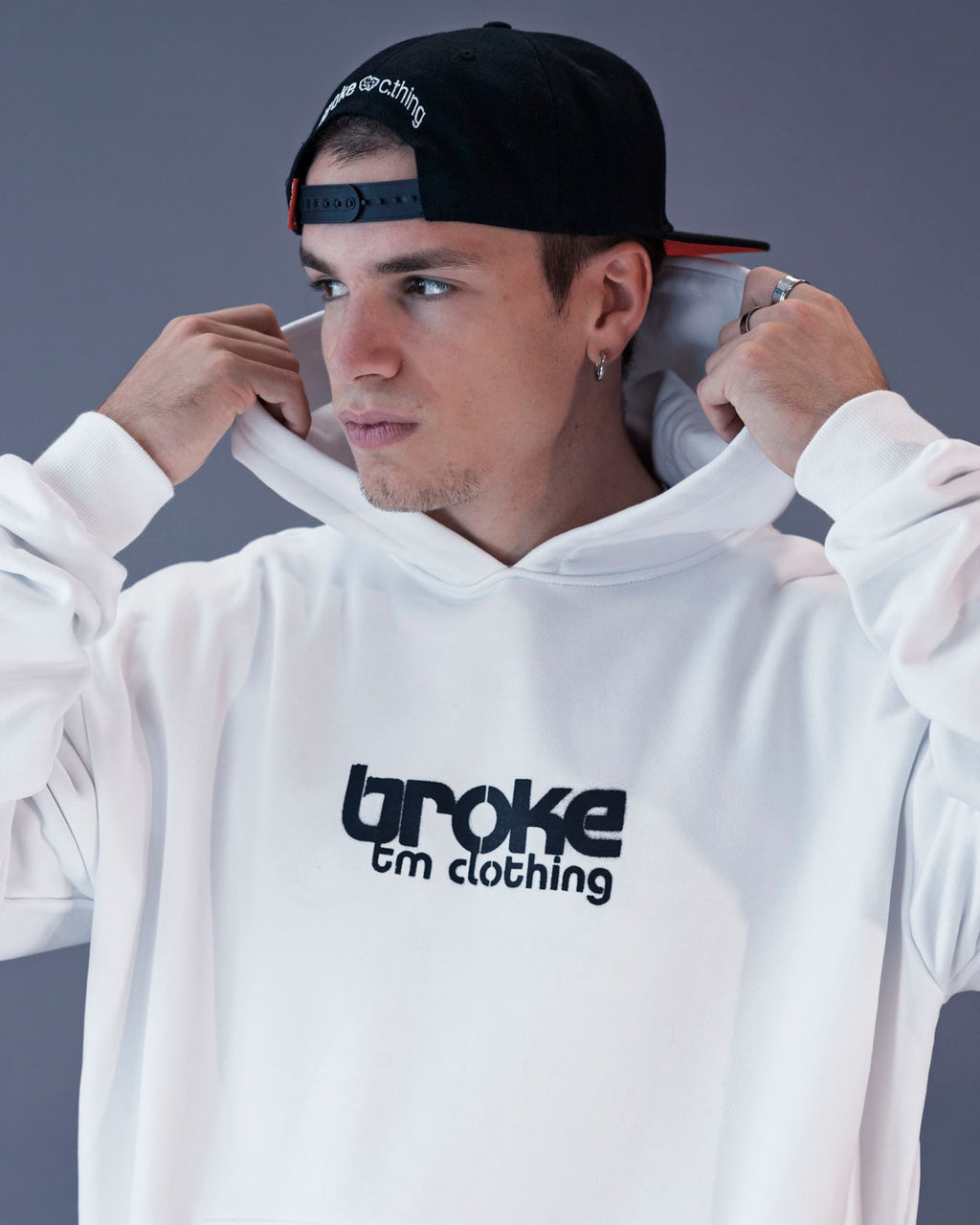 ARTY SWEAT HOODED BROKE ITALIAN BLOOD WHITE