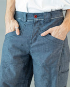 PREORDINE - PANTS SHAKY DENIM CIMOSATO BLU ROVESCIATO