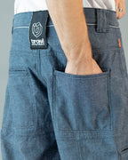 PREORDINE - PANTS SHAKY DENIM CIMOSATO BLU ROVESCIATO