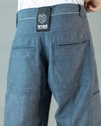 PREORDINE - PANTS SHAKY DENIM CIMOSATO BLU ROVESCIATO