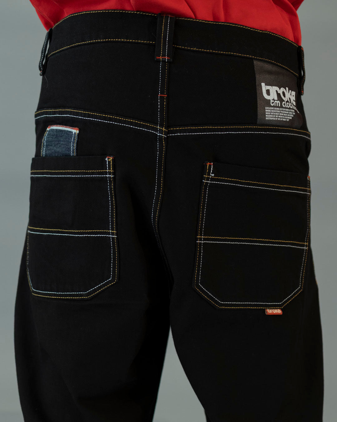 PANTS ROCK "B" BULL DENIM BLACK