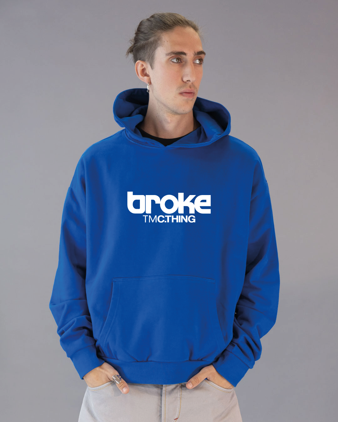 ARTY SWEAT HOODED BROKE ISTITUTIONAL BLUETTE