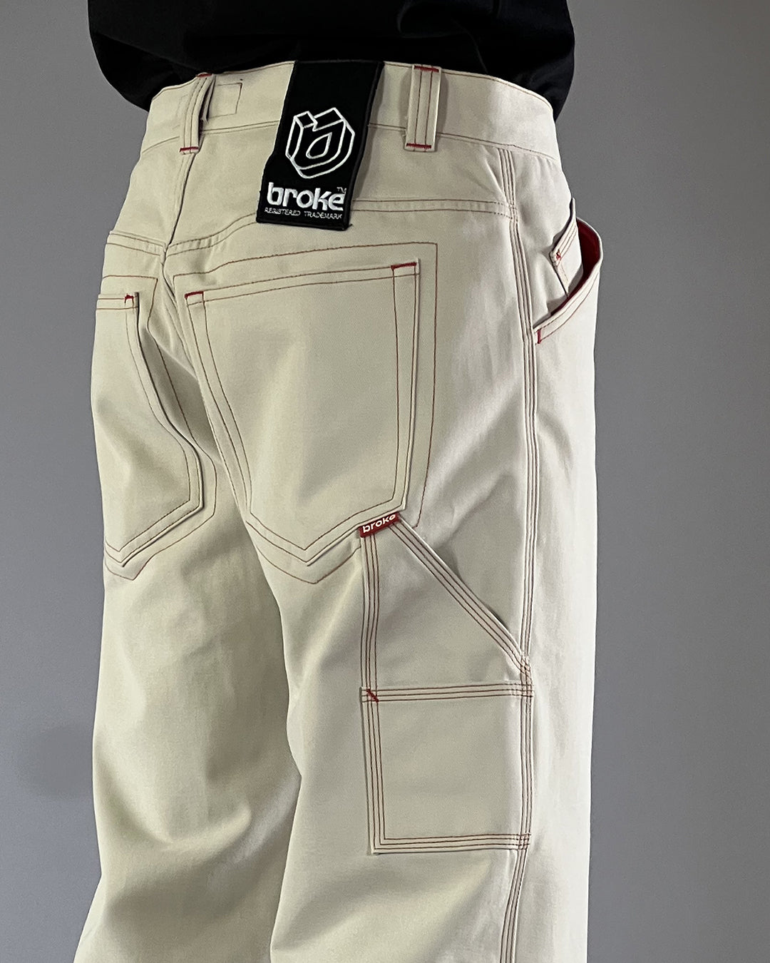 BROKE Utility Pants - STAR Light Beige Gabardina
