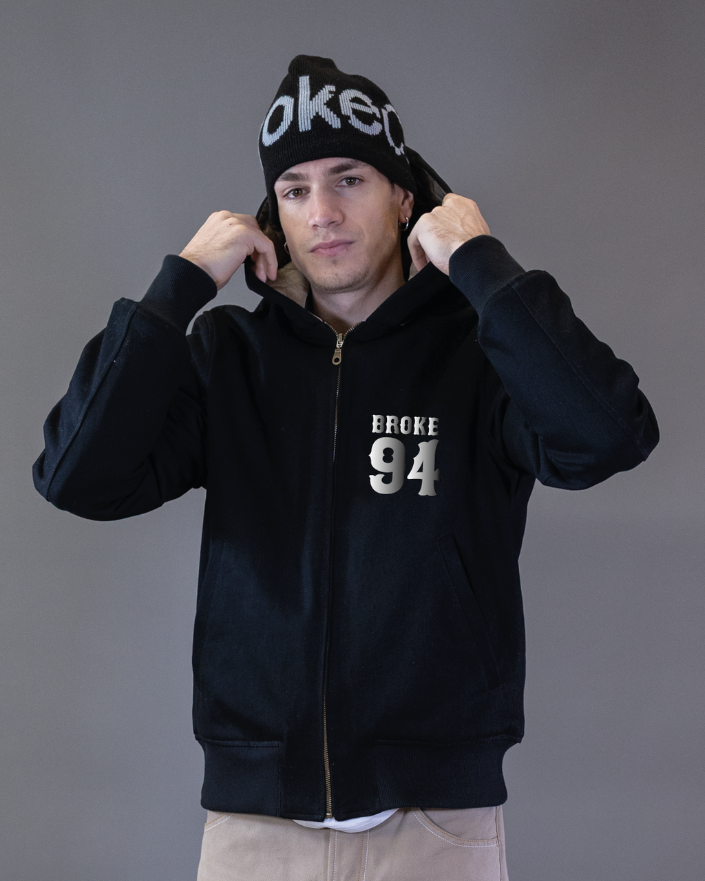 BOMBER BARRON AUS CORDURA SCHWARZ MIT KAPUZE