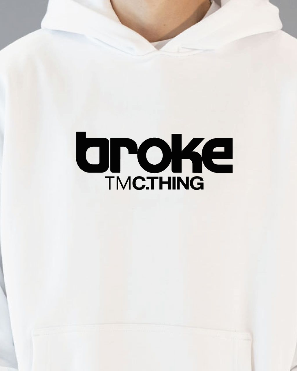 ARTY SWEAT HOODED BROKE ISTITUTIONAL WHITE