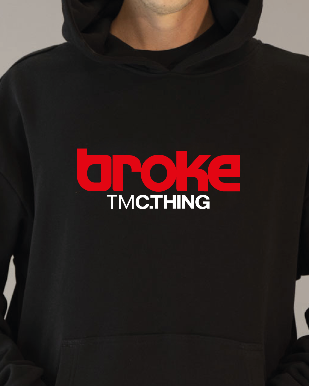 ARTY SWEAT HOODED BROKE ISTITUTIONAL BLACK